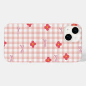 Élégant Étui de Téléphone Floral Rose (Verso (horizontal))