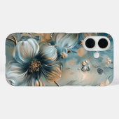Élégant Étui Fleur de Minuit pour iPhone (Verso (horizontal))