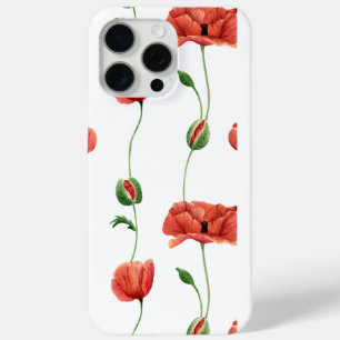 Élégant Étui Fleur Rouge Coquelicot pour iPhone 15