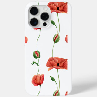 Élégant Étui Fleur Rouge Coquelicot pour iPhone 15