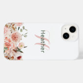 Élégant étui floral rose pour iPhone / iPad (Verso (horizontal))
