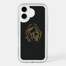 Élégant Étui iPhone 16 Fille Selfie Ligne d'Art en