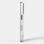 Élégant Étui iPhone Fleur Bleue et Blanche Perle 3 (Verso / Droite)