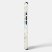 Élégant Étui iPhone Fleur Bleue et Blanche Perle 3 (Verso / Gauche)