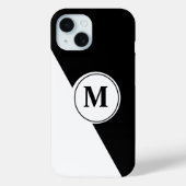 Élégant Étui iPhone Monogramme Noir et Blanc (Verso)
