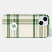 Élégant étui téléphonique vert et crème (Verso (horizontal))