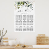 Elegant Eucalyptus 15 Tables Wedding SEATING CHART Poster (Keuken)