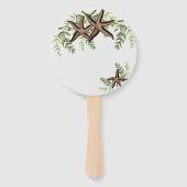Elegant Eucalyptus and Starfish Wedding fan Handwaaier (Achterkant)