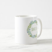 Elégant Eucalyptus Aquarelle Wreath Mug (Devant droit)