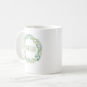 Elégant Eucalyptus Aquarelle Wreath Mug (Devant gauche)