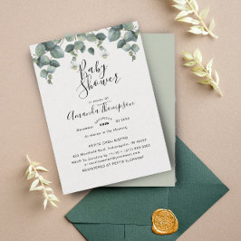 Elegant Eucalyptus Baby shower Kaart