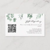 Elegant Eucalyptus Baby shower Register QR Code Informatiekaartje (Voorkant)
