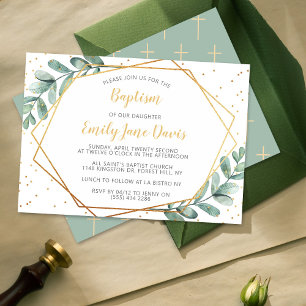 Elegant eucalyptus baptisme of Christening Kaart