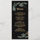Elegant Eucalyptus blaast het menu Gold Wedding (Voorkant)