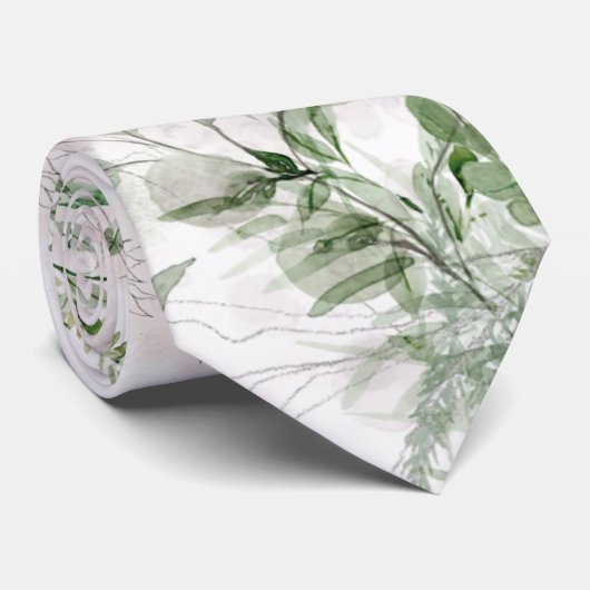 Elegant Eucalyptus blaast roze bruinbruidegom Stropdas (Opgerold)