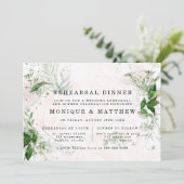 Elegant Eucalyptus blaast roze repetitie Dinner Kaart (Staand voorkant)