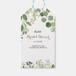 Elegant Eucalyptus Bladgroen Vrijgezellenfeest Cadeaulabel