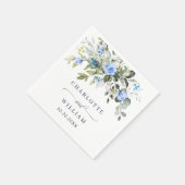 Elegant Eucalyptus Blue Rozen Floral Wedding Servet (Hoek)