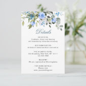Elegant Eucalyptus Blue Rozen Weddenschap Details Informatiekaartje (Staand voorkant)