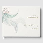 Elegant Eucalyptus Boho Chic Gouden Script Gastenboek (Voorkant)