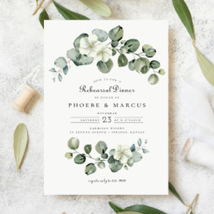 Elegant Eucalyptus boog groen repetitie diner Kaart