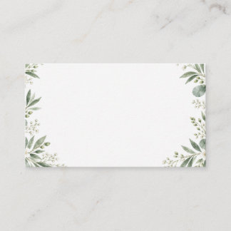 Elegant Eucalyptus Botanical Wedding Enclosure Car Informatiekaartje