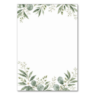 Elegant Eucalyptus Botanical Wedding Table Number Kaart