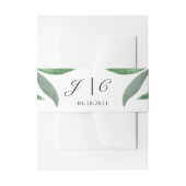 Elegant Eucalyptus Botanisch Monogram Wit Uitnodigingen Wikkel (Voorkant Voorbeeld)