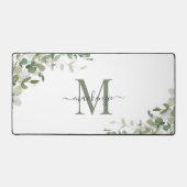 Elegant Eucalyptus Botanische monogram Bureaumat (Voorkant)