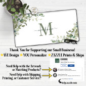 Elegant Eucalyptus Botanische monogram Bureaumat