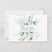 Elegant Eucalyptus Botanische Waterverf bruiloft Bedankkaart (Voorkant)