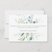 Elegant Eucalyptus Botanische Waterverf bruiloft Bedankkaart (Achterkant)