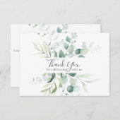 Elegant Eucalyptus Botanische Waterverf bruiloft Bedankkaart (Voorkant / Achterkant)