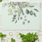 Elegant Eucalyptus Botanische Waterverf Greenery Theedoek (Gevouwen)