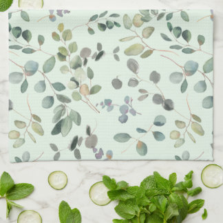 Elegant Eucalyptus Botanische Waterverf Greenery Theedoek