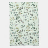 Elegant Eucalyptus Botanische Waterverf Greenery Theedoek (Verticaal)