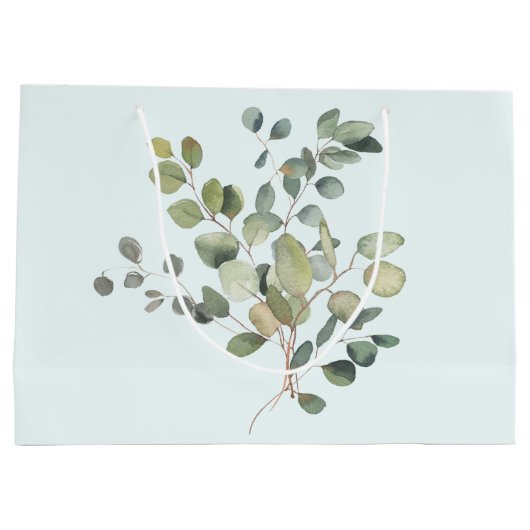 Elegant Eucalyptus Branch Botanical Dusty Green Groot Cadeauzakje (Achterkant)