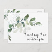 Elegant Eucalyptus Bridesmaid proposal Kaart (Voorkant / Achterkant)
