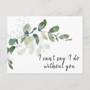 Elegant Eucalyptus Bridesmaid proposal Kaart