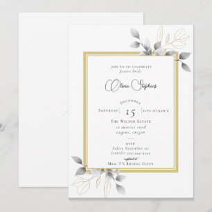 Elegant Eucalyptus Calligrafie Gold Vrijgezellenfe Kaart