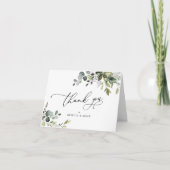 Elégant Eucalyptus Carte de remerciements Mariage (Devant)