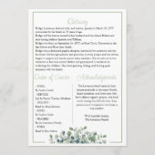 Elegant Eucalyptus Celebrating Life Of - Funeral Programma (Achterkant)