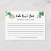 Elegant Eucalyptus Date Night Ideas Vrijgezellenfe Advieskaart (Voorkant)