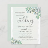 Elegant Eucalyptus Dusty Blue Wedding Invitation (Voorkant / Achterkant)