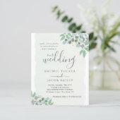 Elegant Eucalyptus Dusty Blue Wedding Invitation (Staand voorkant)