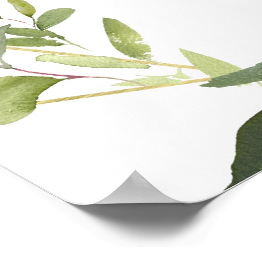 Élégant Eucalyptus ENGAGEMENT PARTI Affiche de bie (Coin)