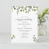 Elegant Eucalyptus Engagement Party Kaart (Staand voorkant)