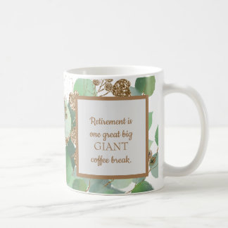 Elégant Eucalyptus Et Gold Retirement Café Mug