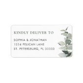 Elégant Eucalyptus Étiquette de messagerie pour ma (Devant)