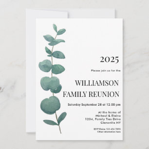 Elegant Eucalyptus Family Reunion Kaart
